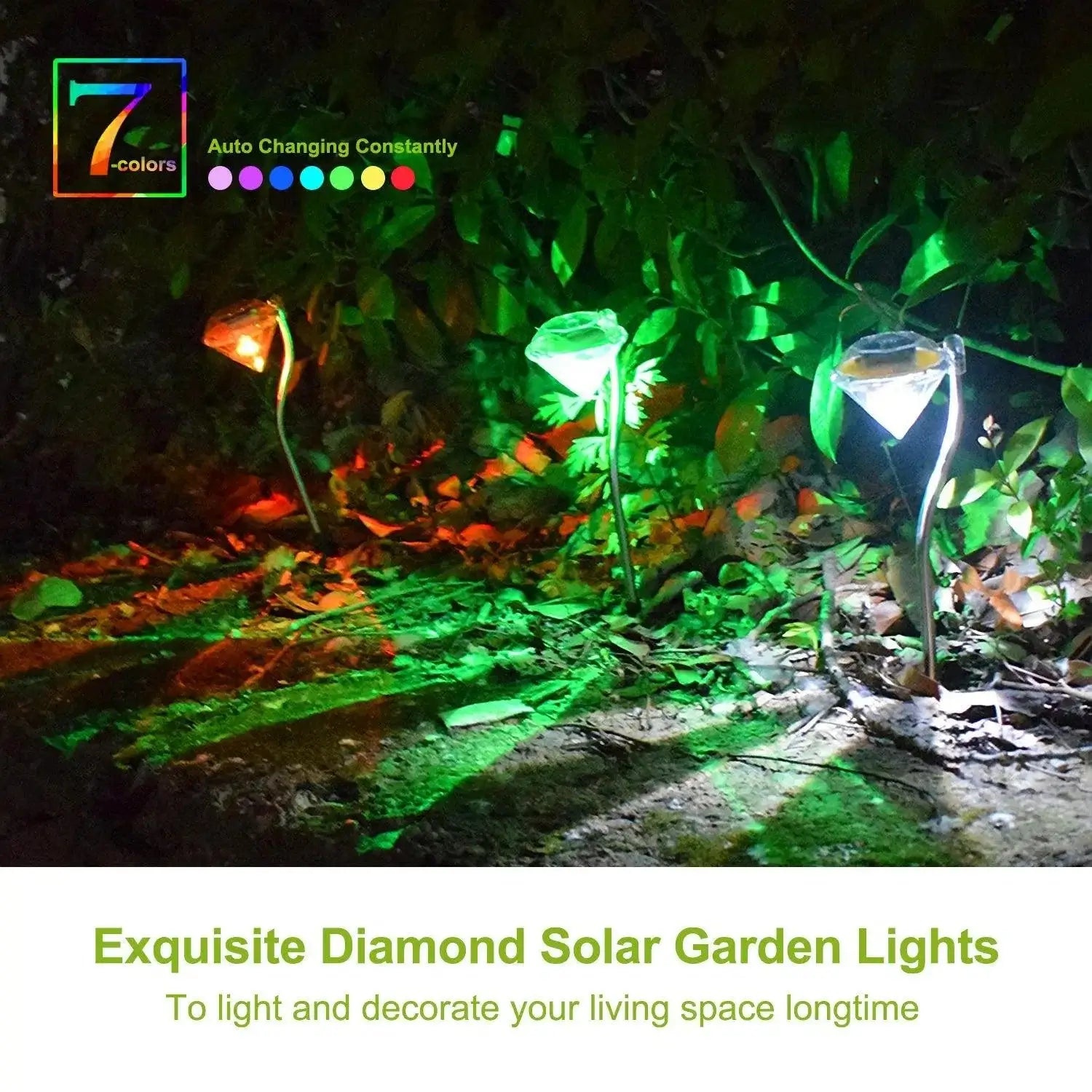 solar lights for yard 4Pcs Solar Garden Light Outdoor Diamond LED