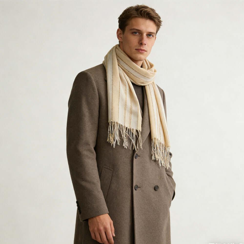 khaki and black scarf - Textured Casual Scarf 71inchx17.5inch