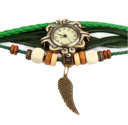 Beautiful Bohemian Style Retro Handmade Leather Angel Wing Women&