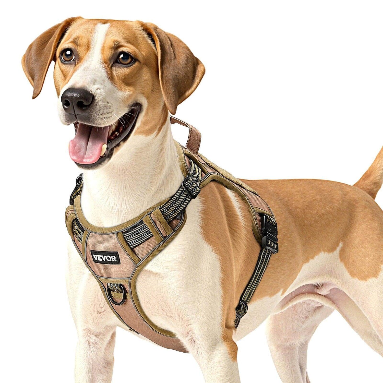 heavy duty harness for large dogs No Pull Tactical Dog Harness Khaki