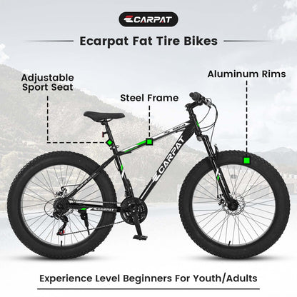 S26109 Elecony 26 Inch Fat Tire Bike Adult&amp;Youth