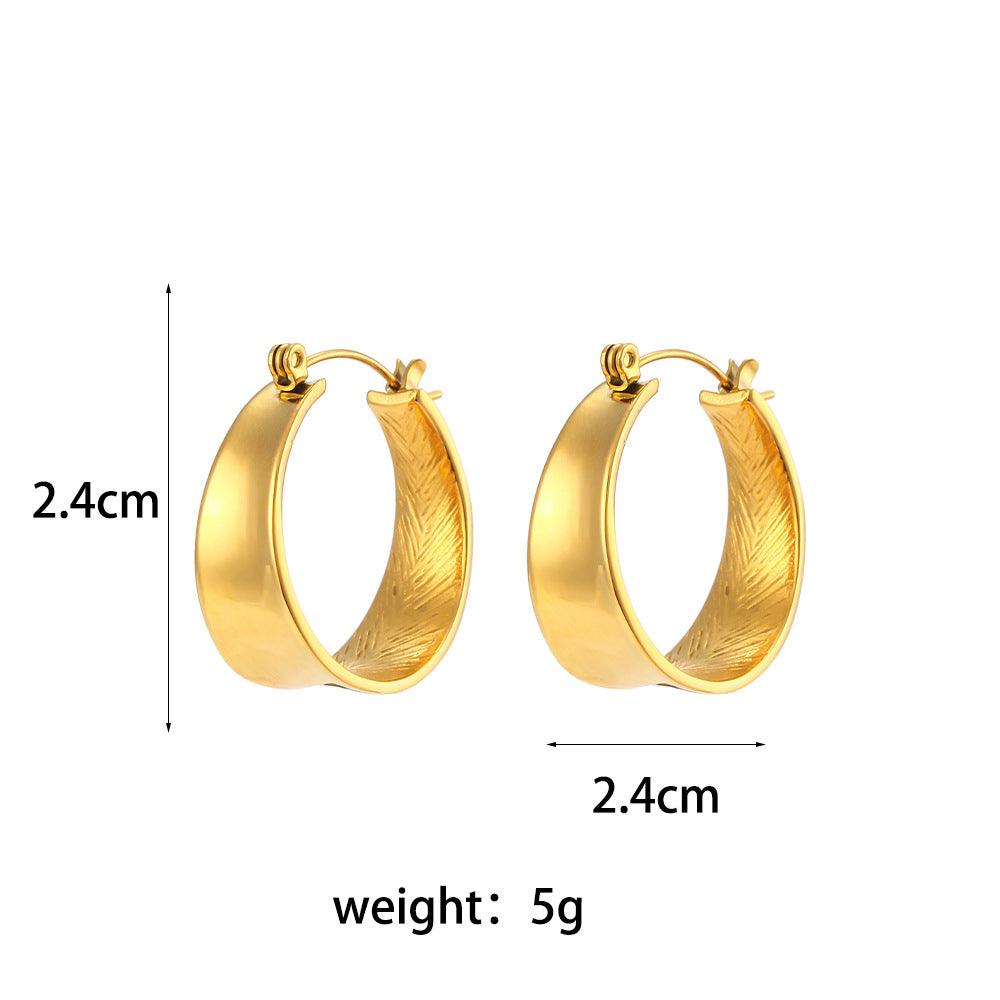 unique gold earrings Geometric Gradient Size Gold Earrings