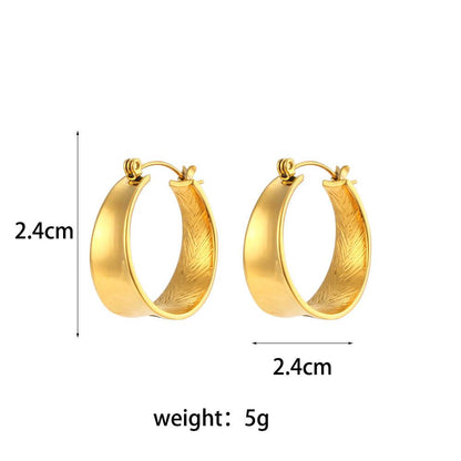 unique gold earrings Geometric Gradient Size Gold Earrings