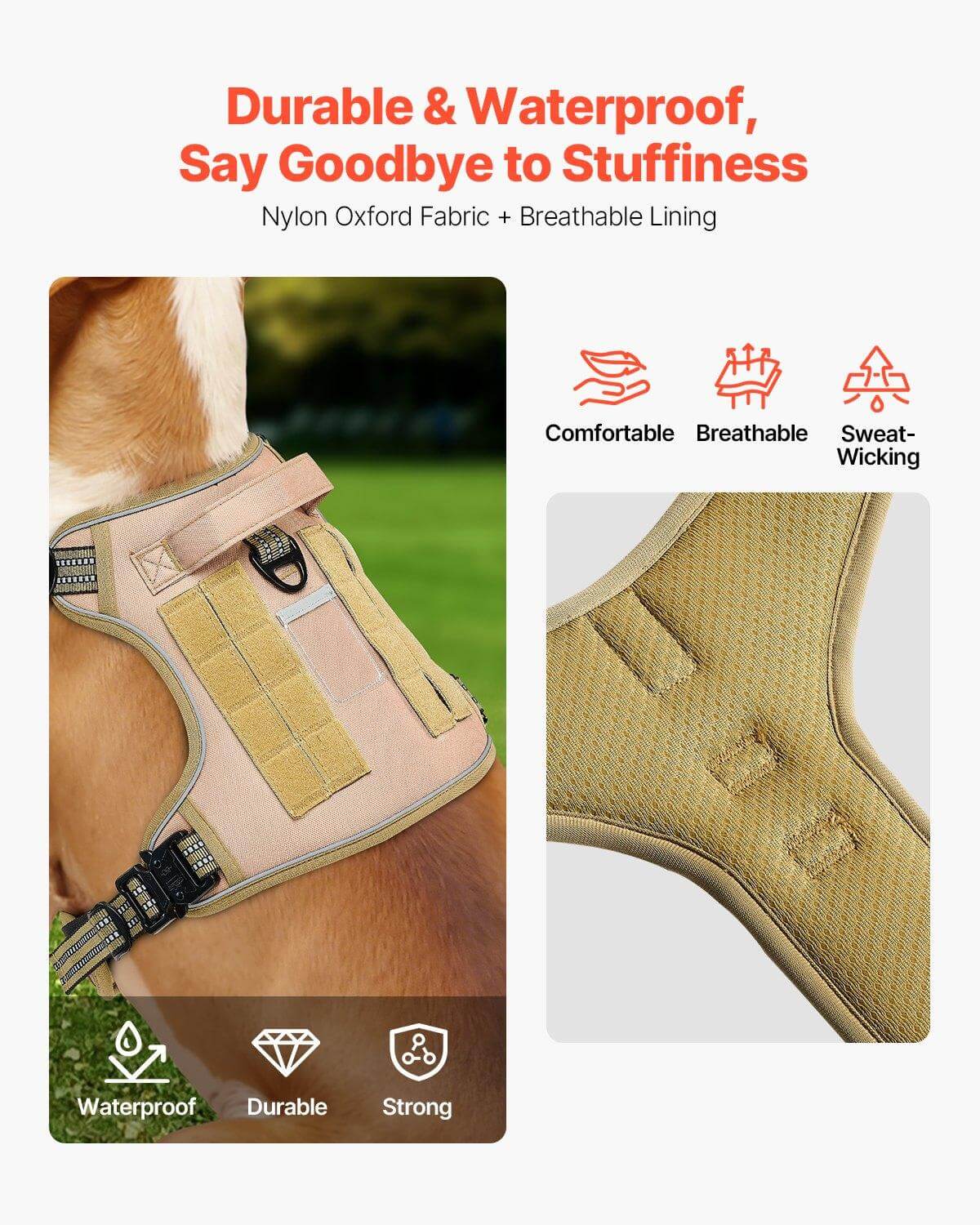 heavy duty harness for large dogs No Pull Tactical Dog Harness