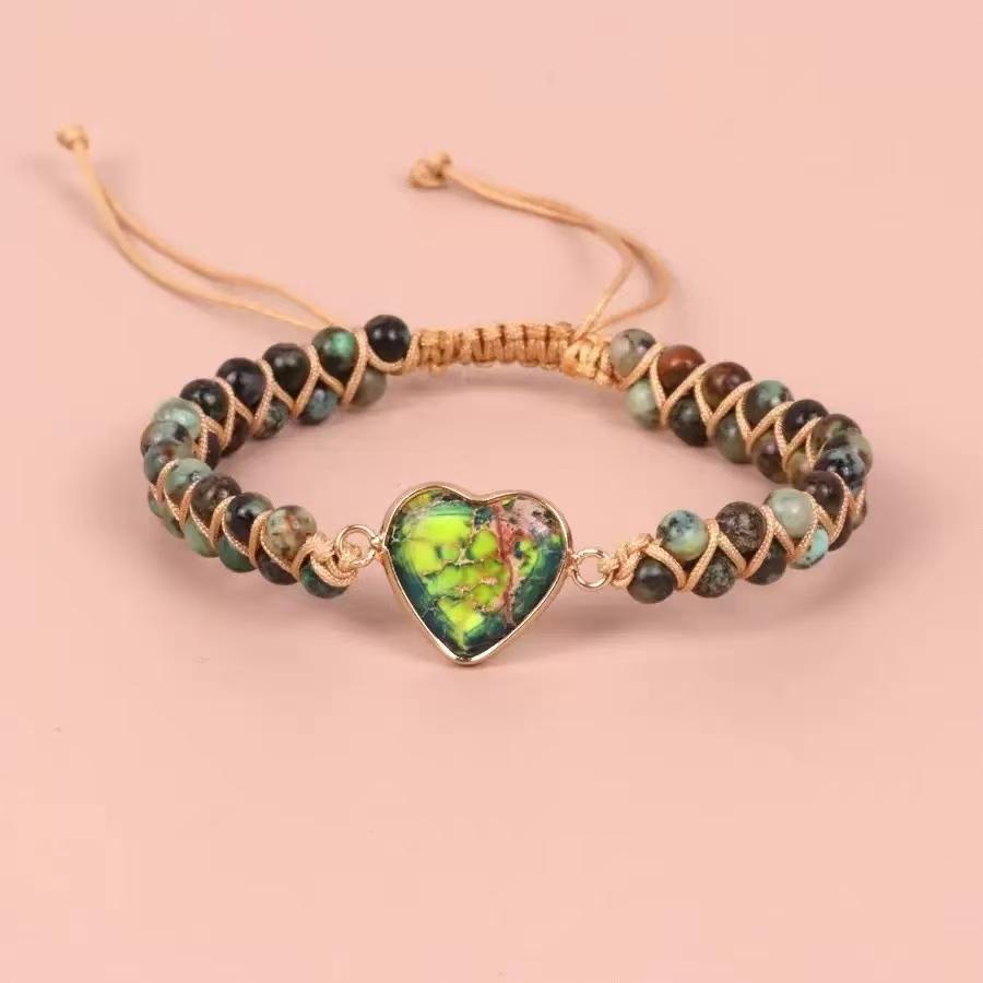 beaded woven bracelet Heart-shaped Pendant Bracelet