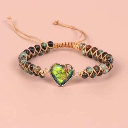 beaded woven bracelet Heart-shaped Pendant Bracelet