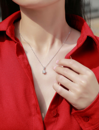 Breeze Dance - Affordable Diamond Jewelry Necklace Pendant Set With 1-carat, 2-carat And 3-carat Moissan Diamonds, S925 Sterling Silver And Platinum-plated--Prohibit TikTok Sales