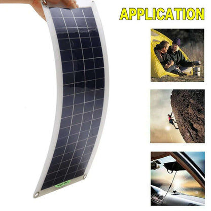 220W Inverter100W Solar Panel Kit USB Battery Charger Convert