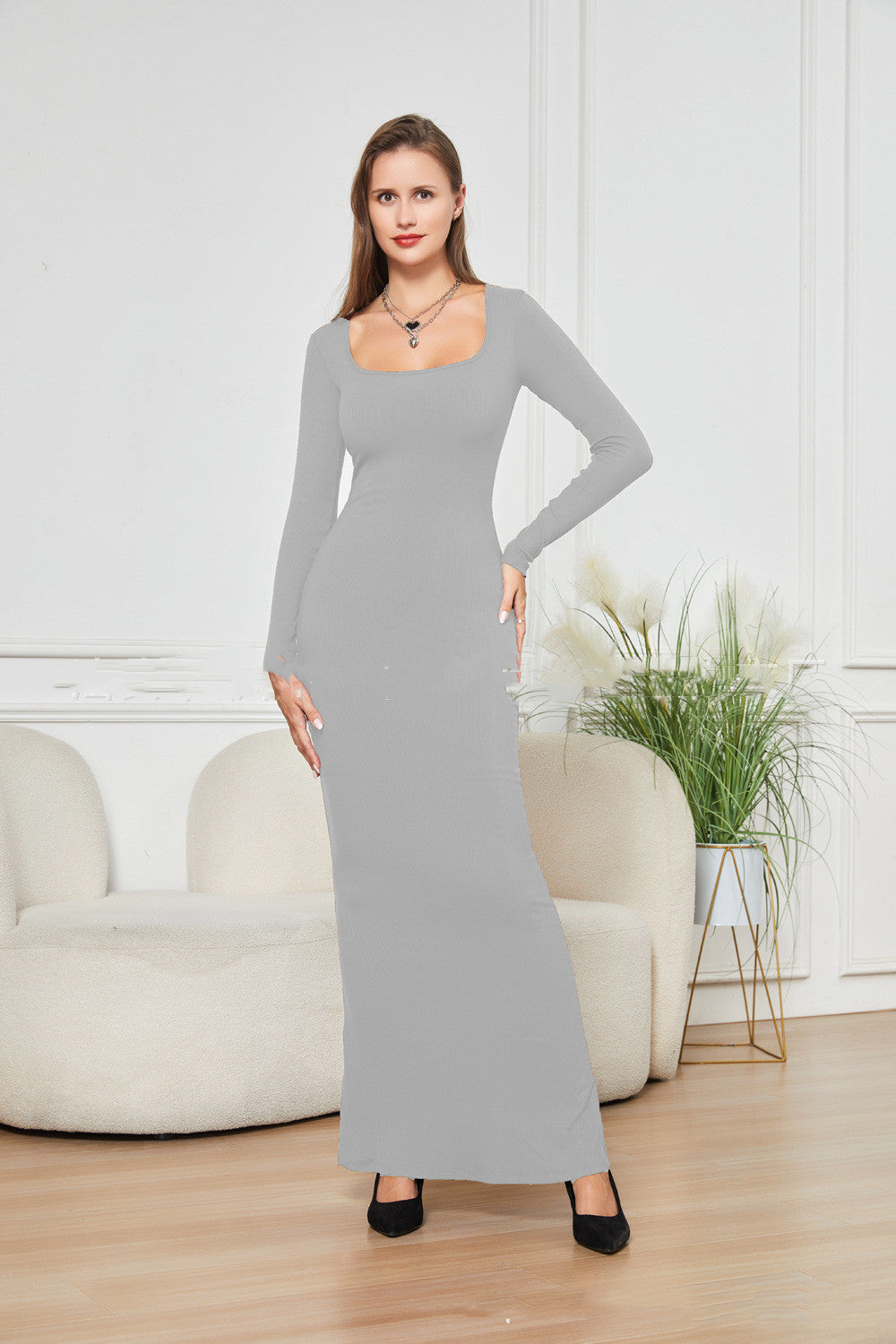 Long Sleeve Narrow Dress