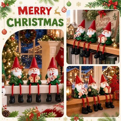 Christmas Gnome Decorations, Shelf Sitter Figurines With Dangling Legs ,3Pcs Christmas