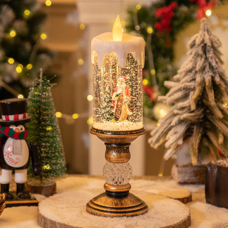 Christmas Decorations Candle Light Scene Layout High Old Man