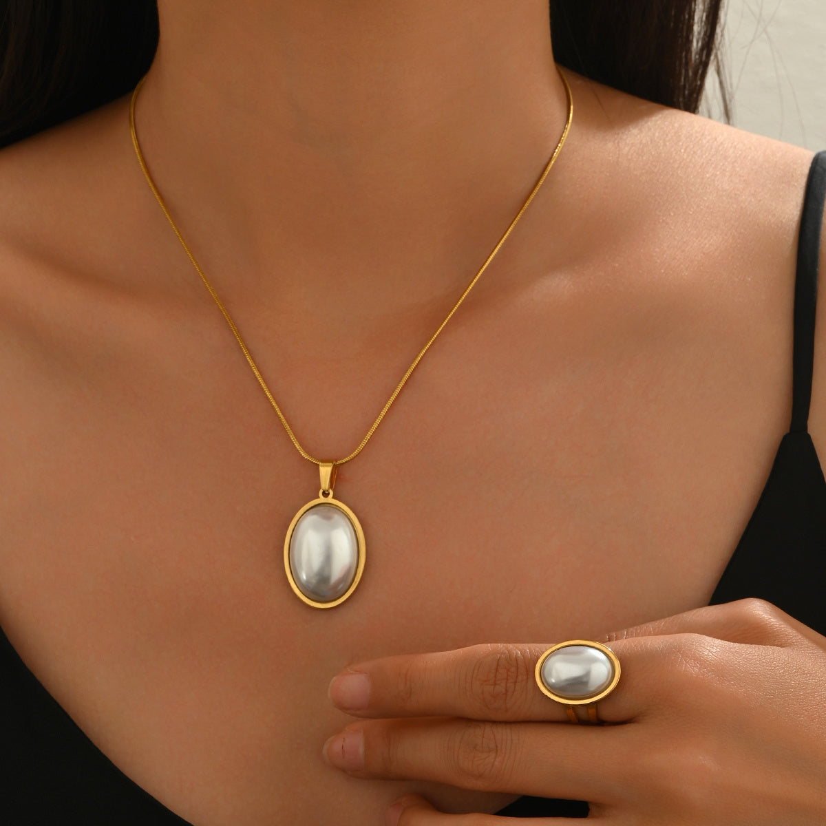 Womens Necklace & Ring Combo