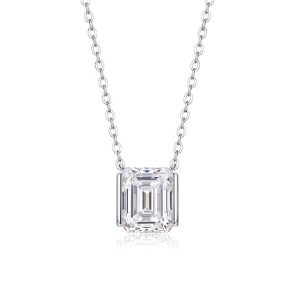 1The Brilliance In A Small Space - A Fashionable Jewelry Pendant Set With Moissanite S925 Sterling Silver And Platinum-plated Diamond, Moissanite Silver Jewelry Prohibit Tk Sales