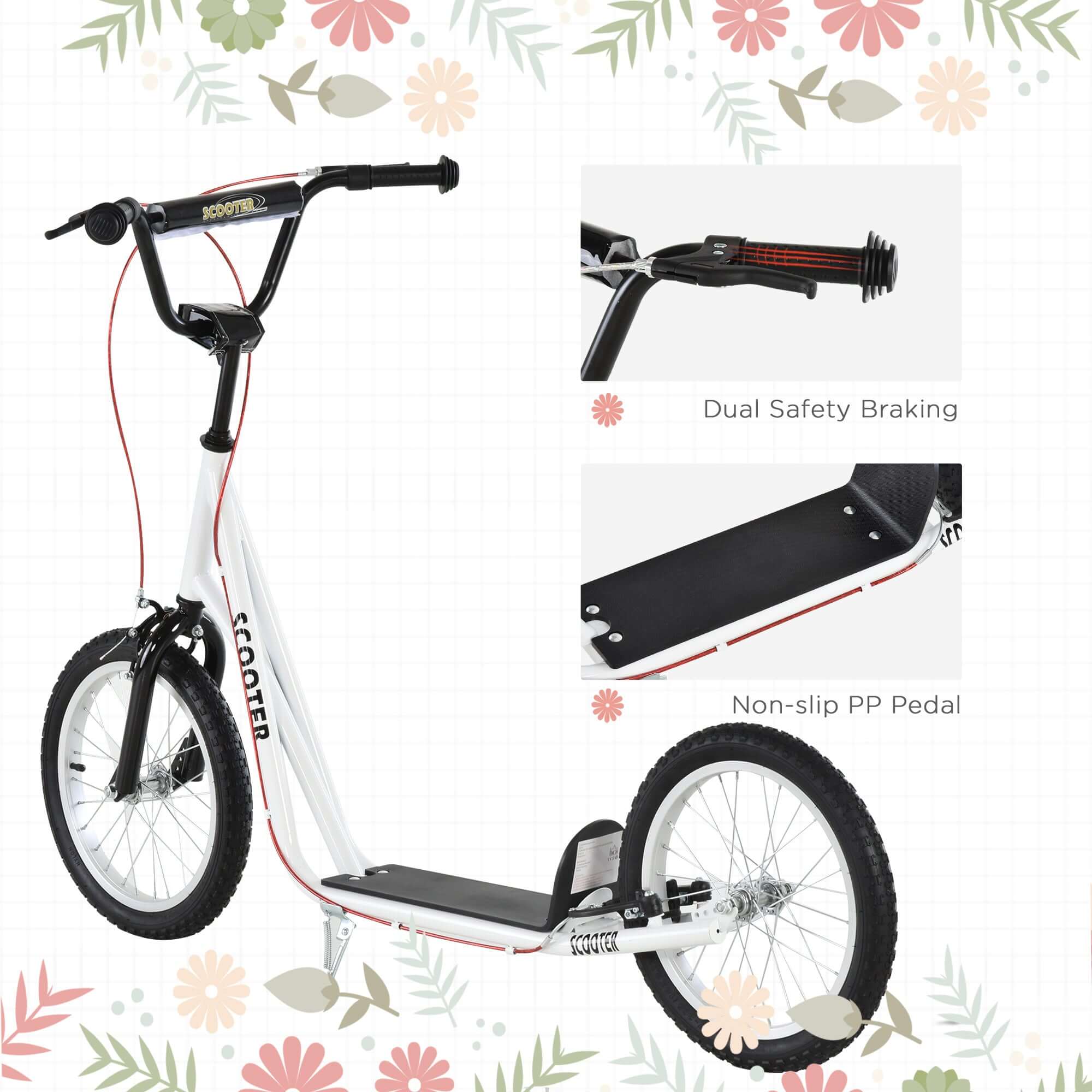 lightweight kick scooter Toddler Scooter, White, Adjustable Handlebar