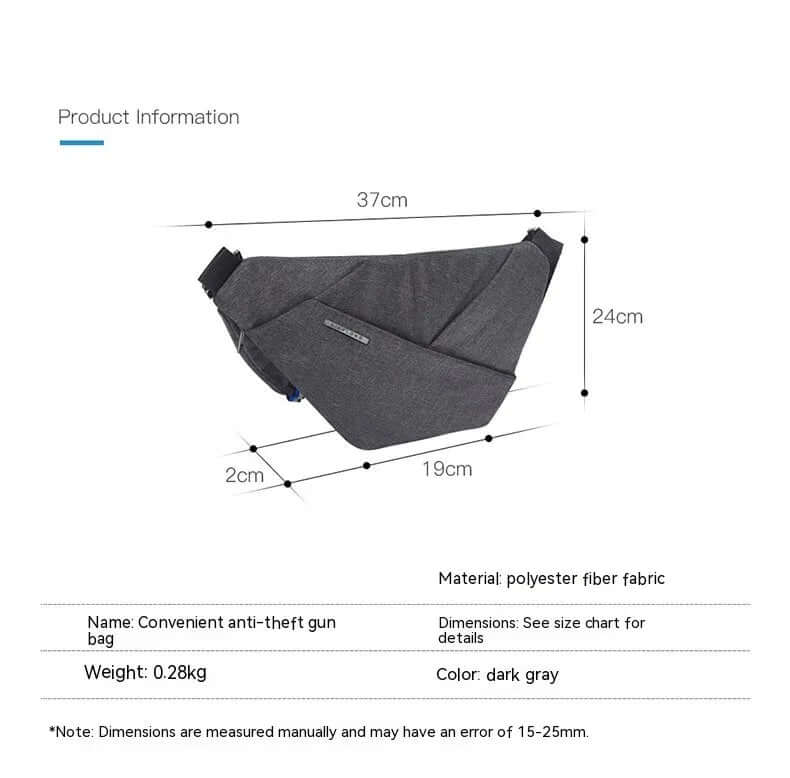 Cross Body Bag Canvas Chest Bag Crossbody Multi-functional Business