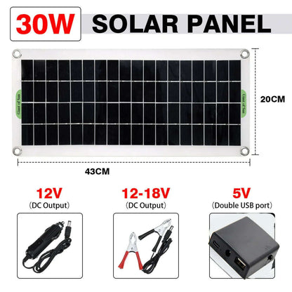 220W Inverter100W Solar Panel Kit USB Battery Charger Convert