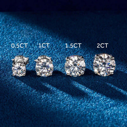 Diamond Stud Earrings 0.5-2ct Moissanite Diamond Stud Earrings