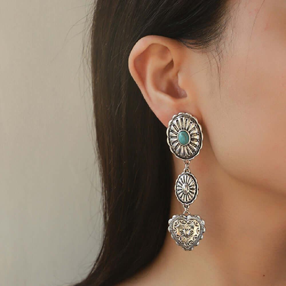 Semi-precious Stone Beaded Twin Earrings