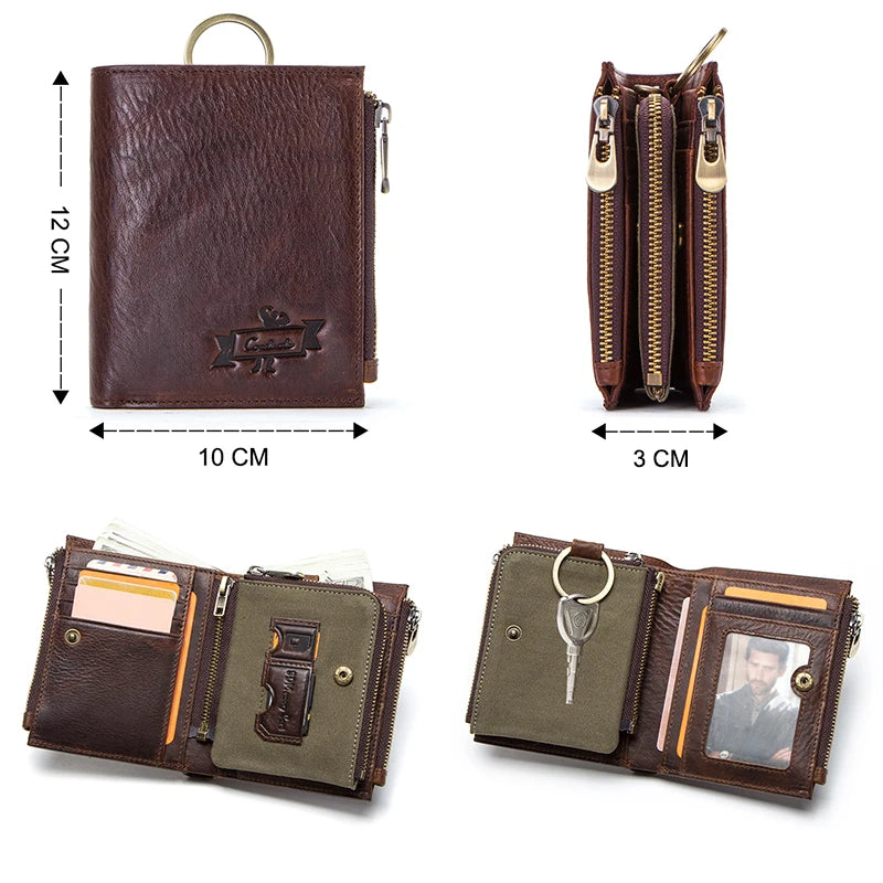 Genuine Leather RFID Men Wallet 