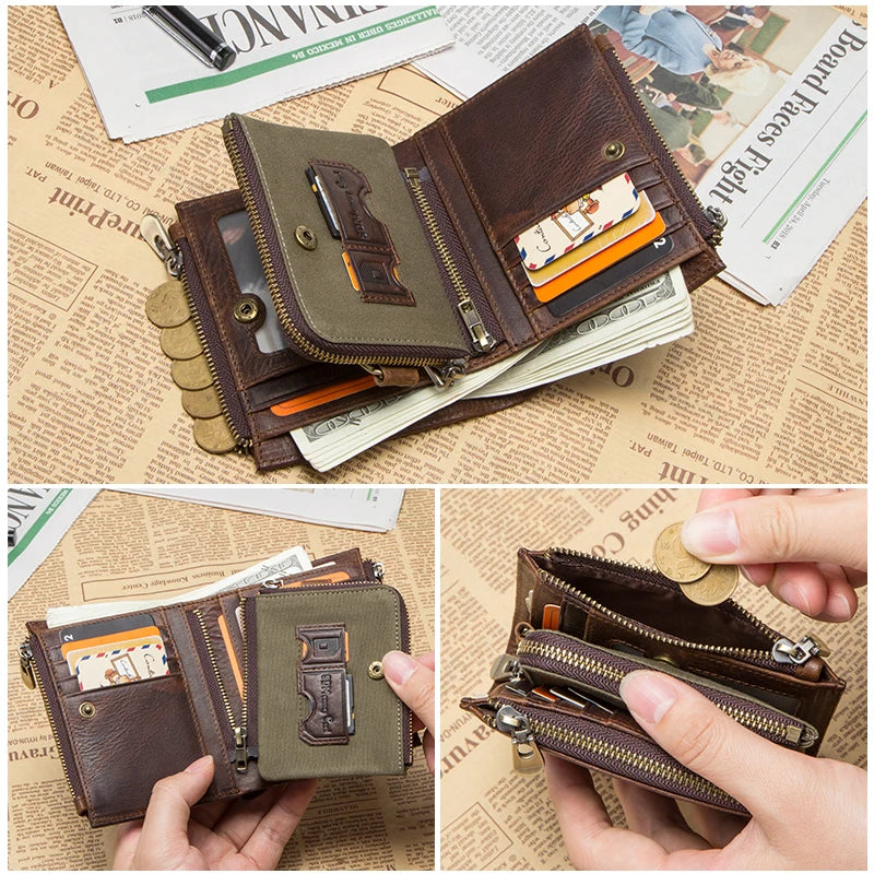 Genuine Leather RFID Men Wallet 