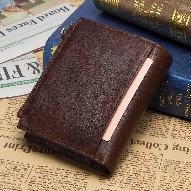 Genuine Leather RFID Men Wallet 