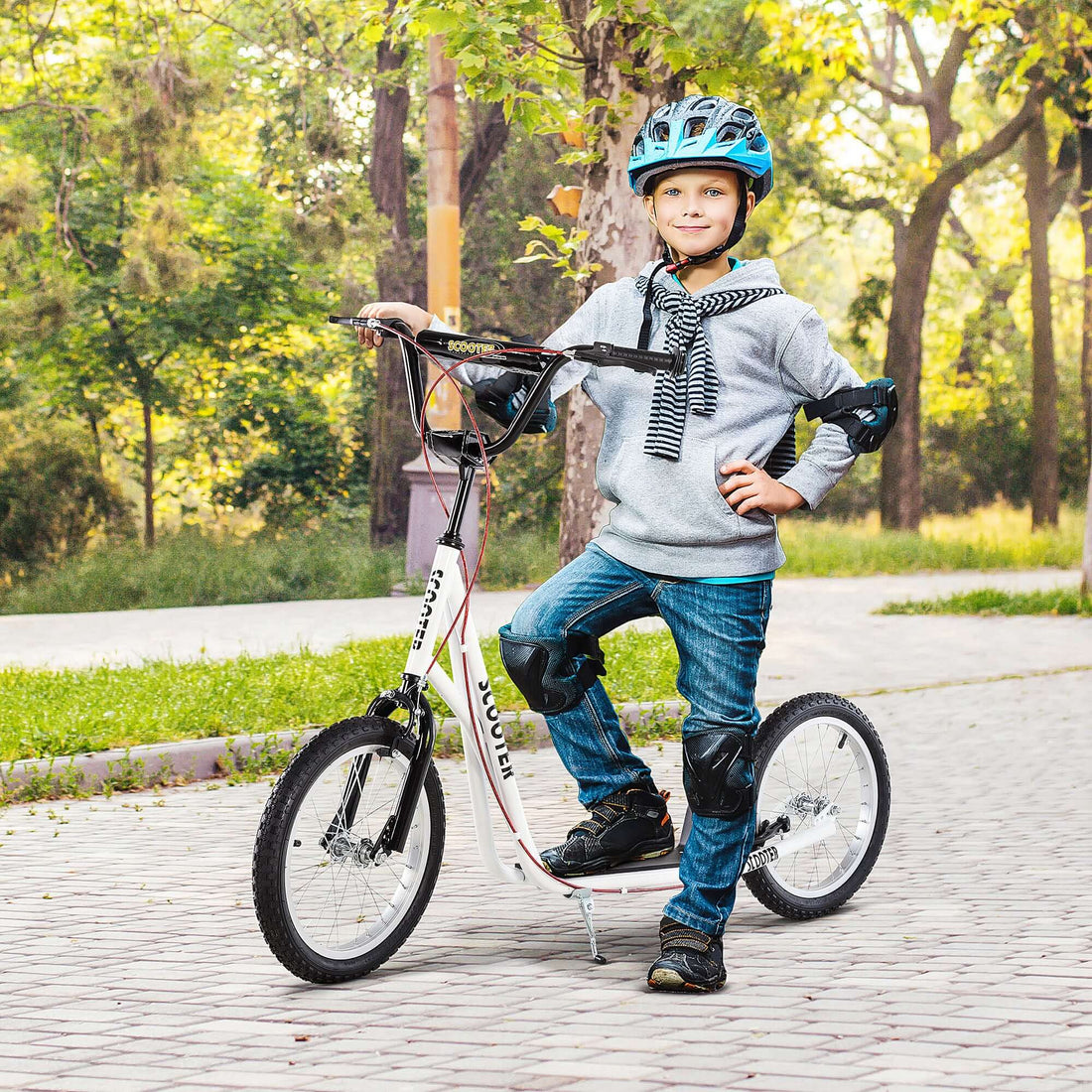 lightweight kick scooter Toddler Scooter, White, Adjustable Handlebar