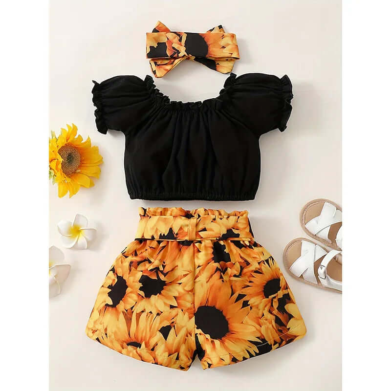 3pcs Summer Baby Outfit Set Short Sleeve