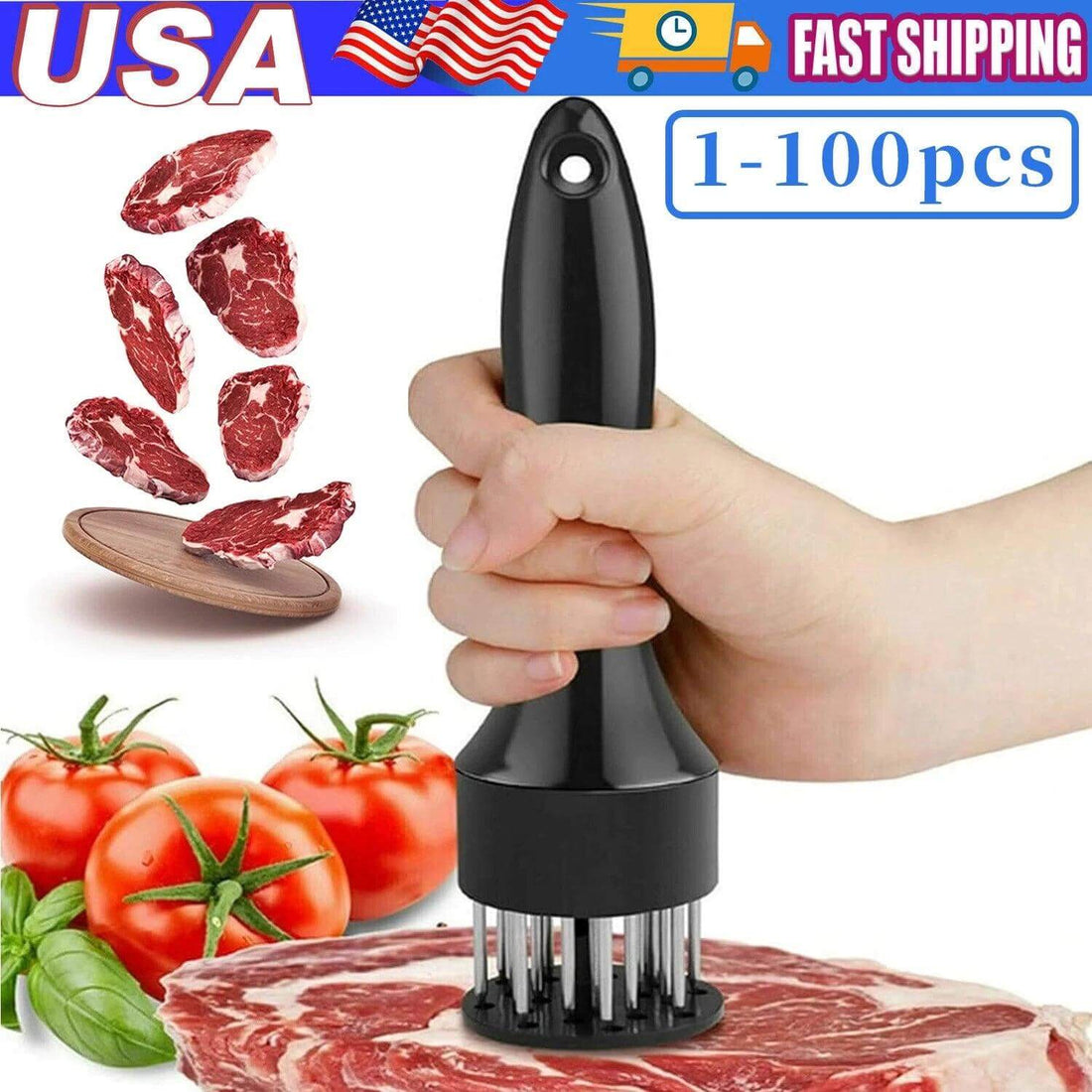 Stainless Steel Meat Tenderizer 21-pin Beef Pork Kitchen Cooking Needle Tool 1pc
