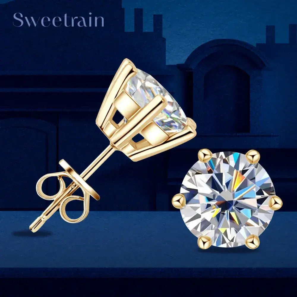 Diamond Stud Earrings 0.5-2ct Moissanite Diamond Stud Earrings