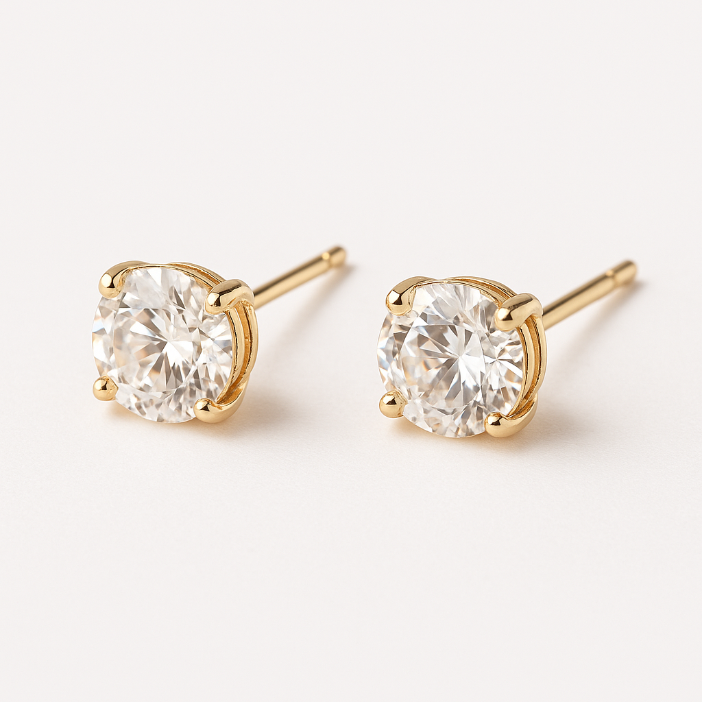Round zirconia earrings