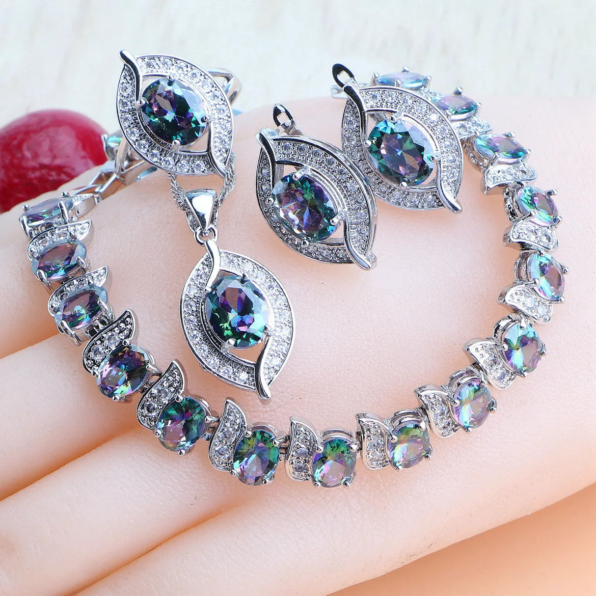 Purple Zircon Silver 925 Jewelry Sets