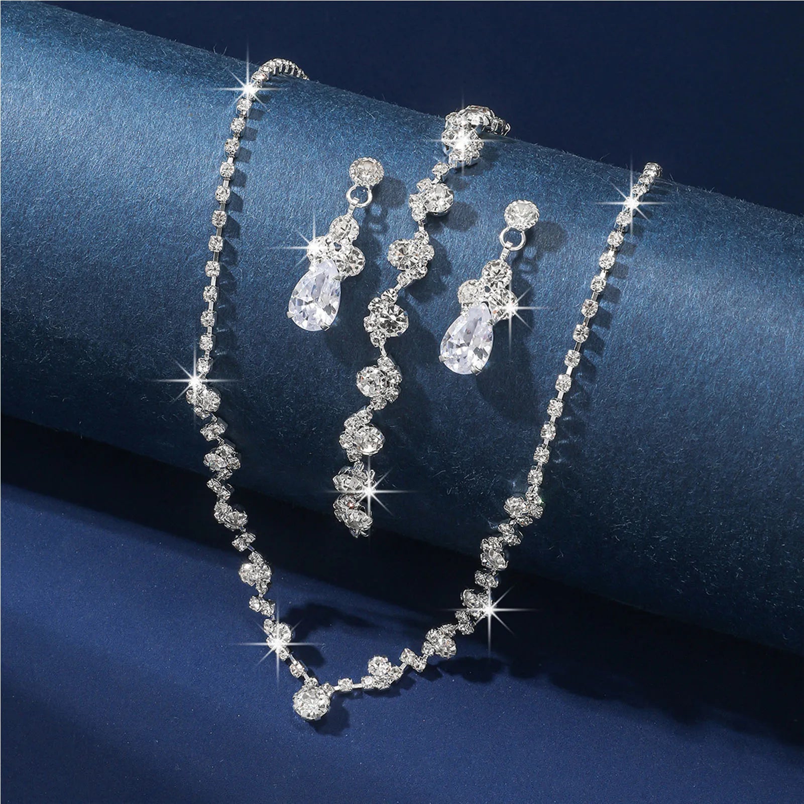 Necklace Earrings Bracelet Set 