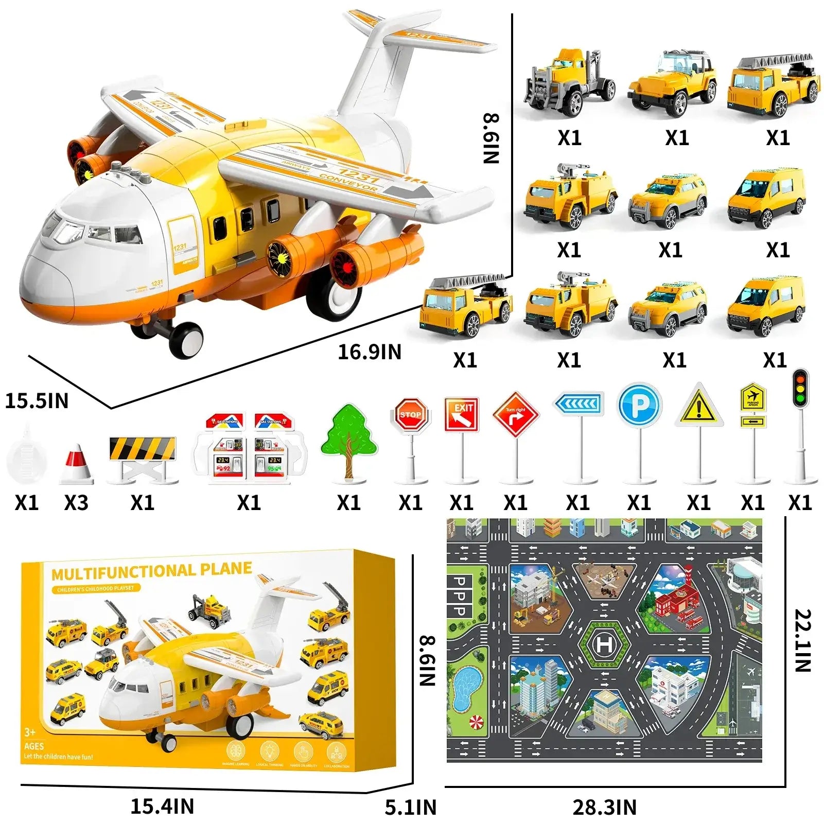 Airplane Toy for 3 Year Old, Toy Airplane for Boys Kids , Yellow United States