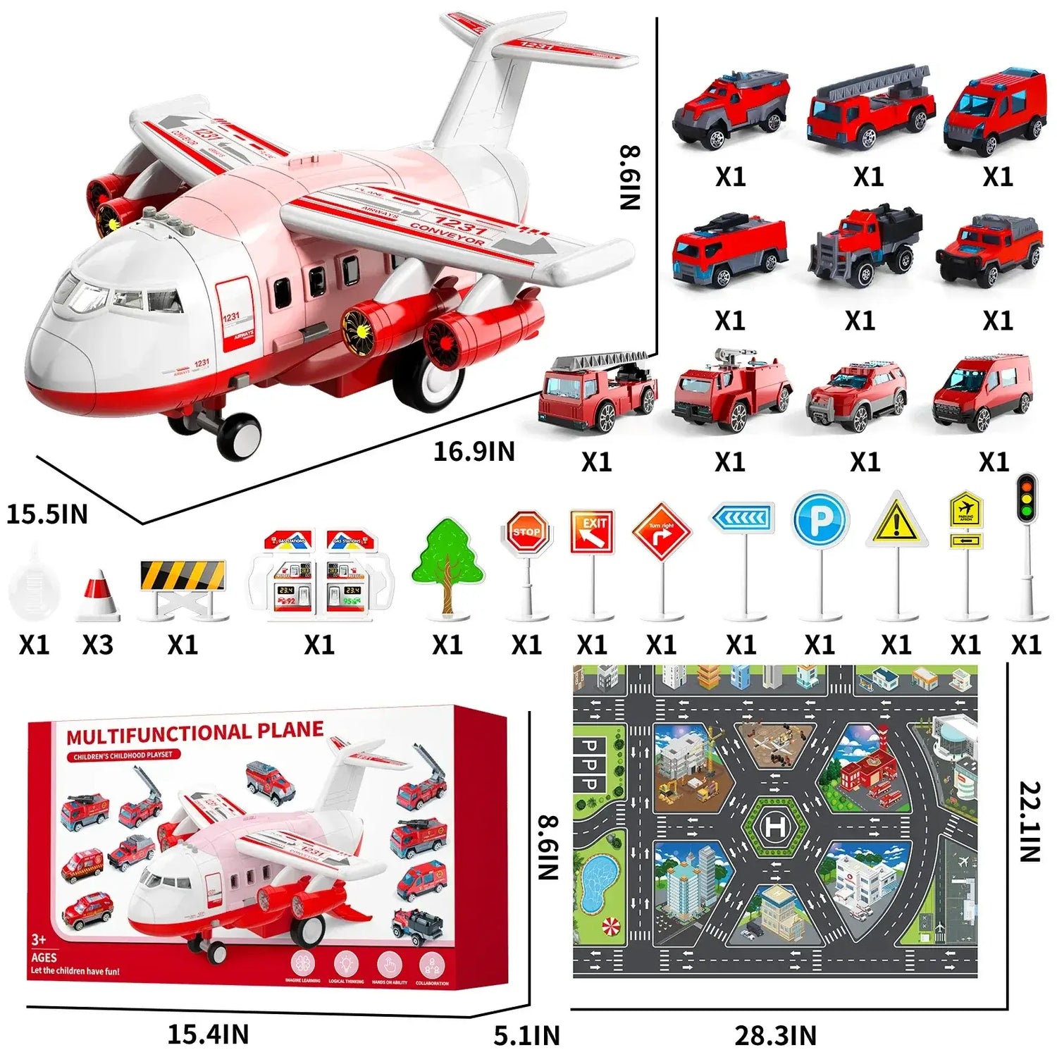 Airplane Toy for 3 Year Old, Toy Airplane for Boys Kids , Red United States