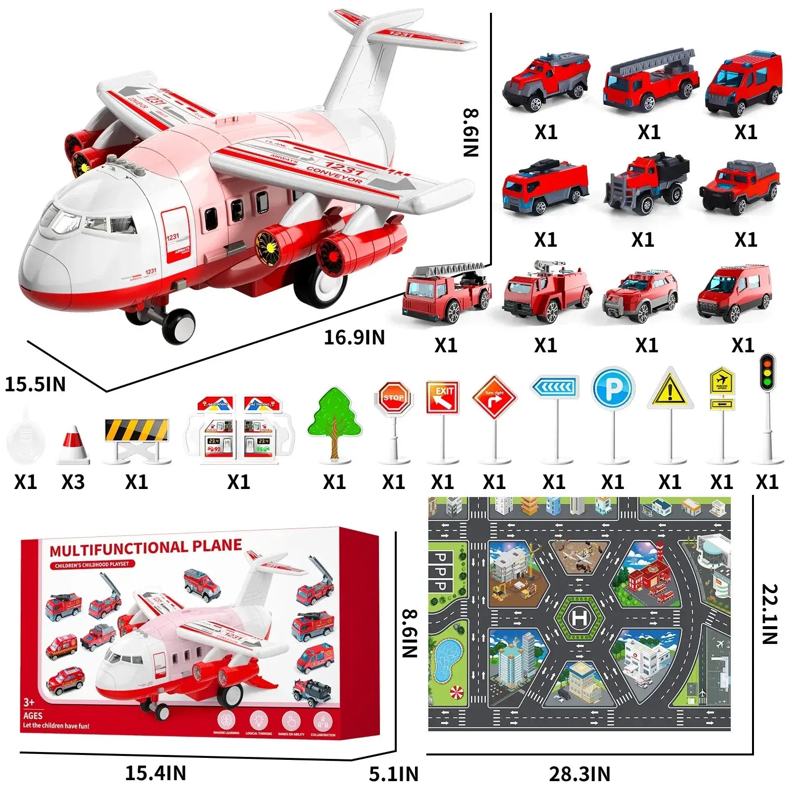 Airplane Toy for 3 Year Old, Toy Airplane for Boys Kids , Red United States