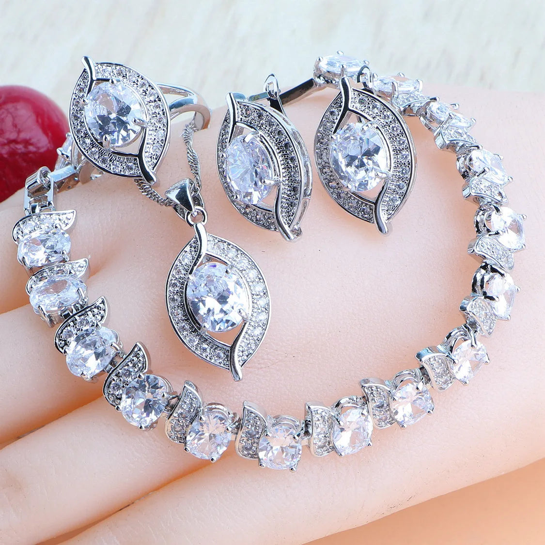 Purple Zircon Silver 925 Jewelry Sets