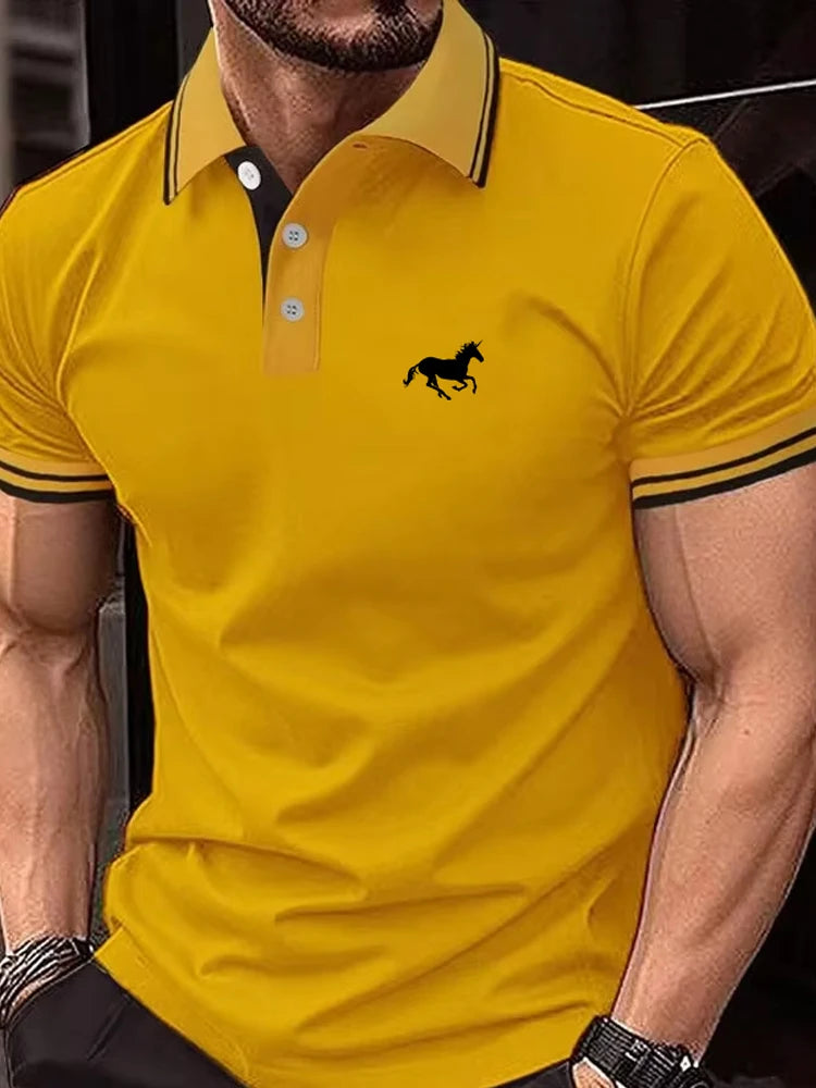 Men's T-shirt Classic Short sleeved Polo Shirt 
