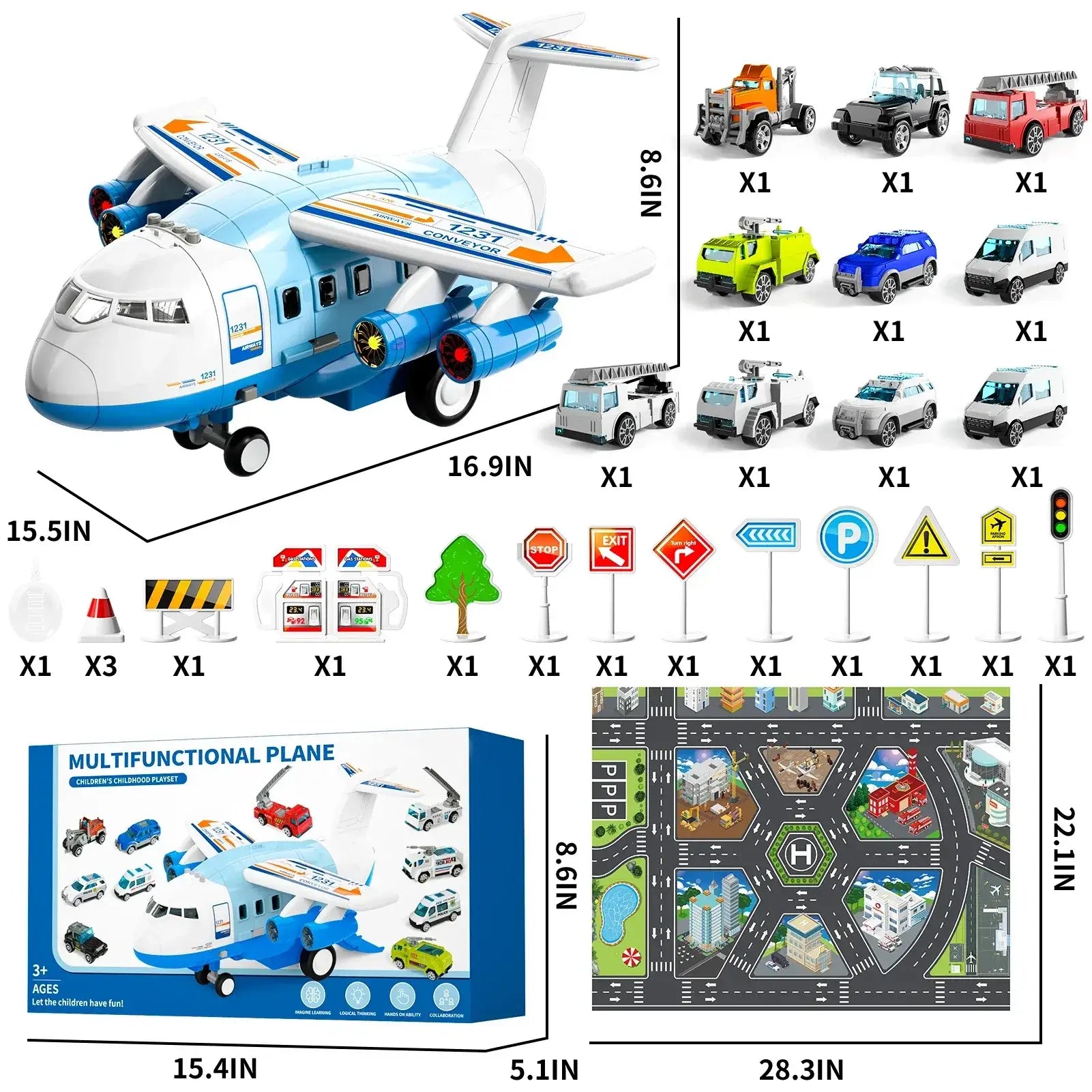 Airplane Toy for 3 Year Old, Toy Airplane for Boys Kids , Blue United States