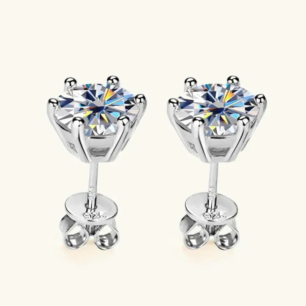 Diamond Stud Earrings 0.5-2ct Moissanite Diamond Stud Earrings
