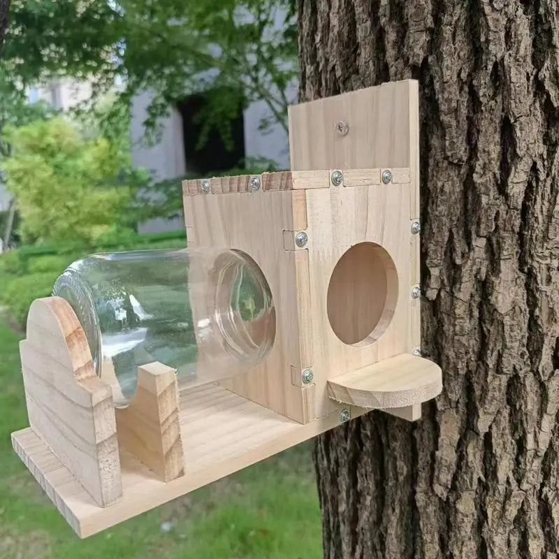 Wooden Squirrel Feeder