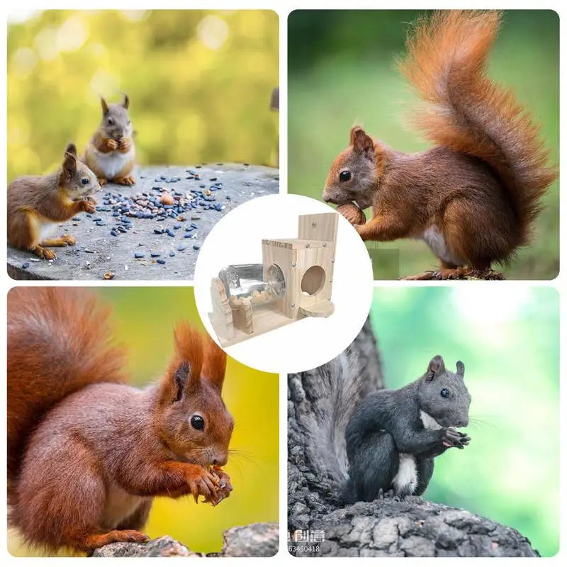 Wooden Squirrel Feeder