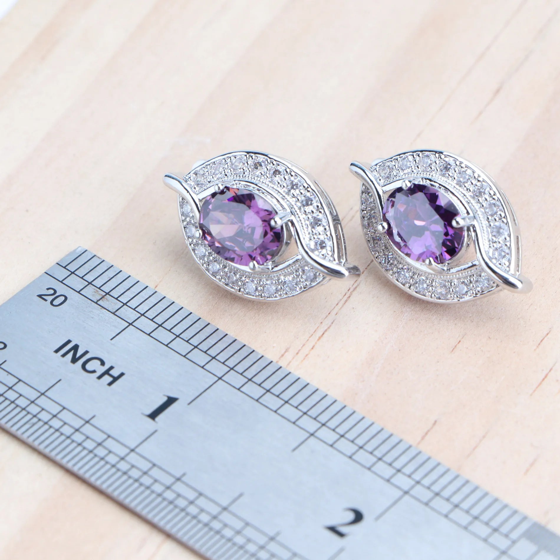 Purple Zircon Silver 925 Jewelry Sets