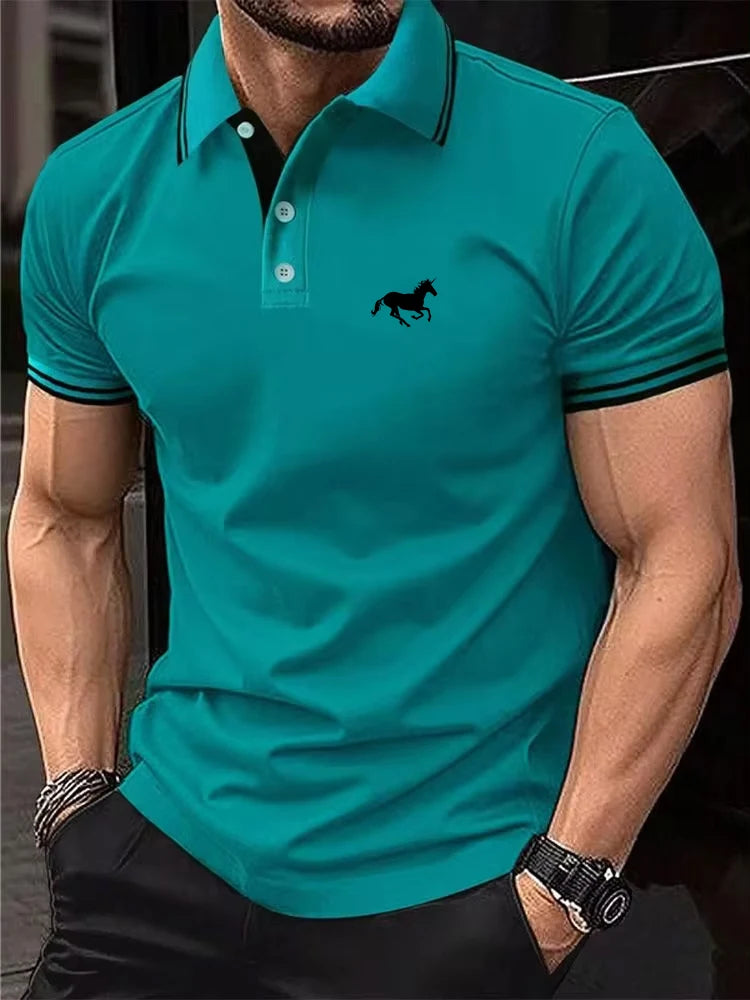 Men's T-shirt Classic Short sleeved Polo Shirt 