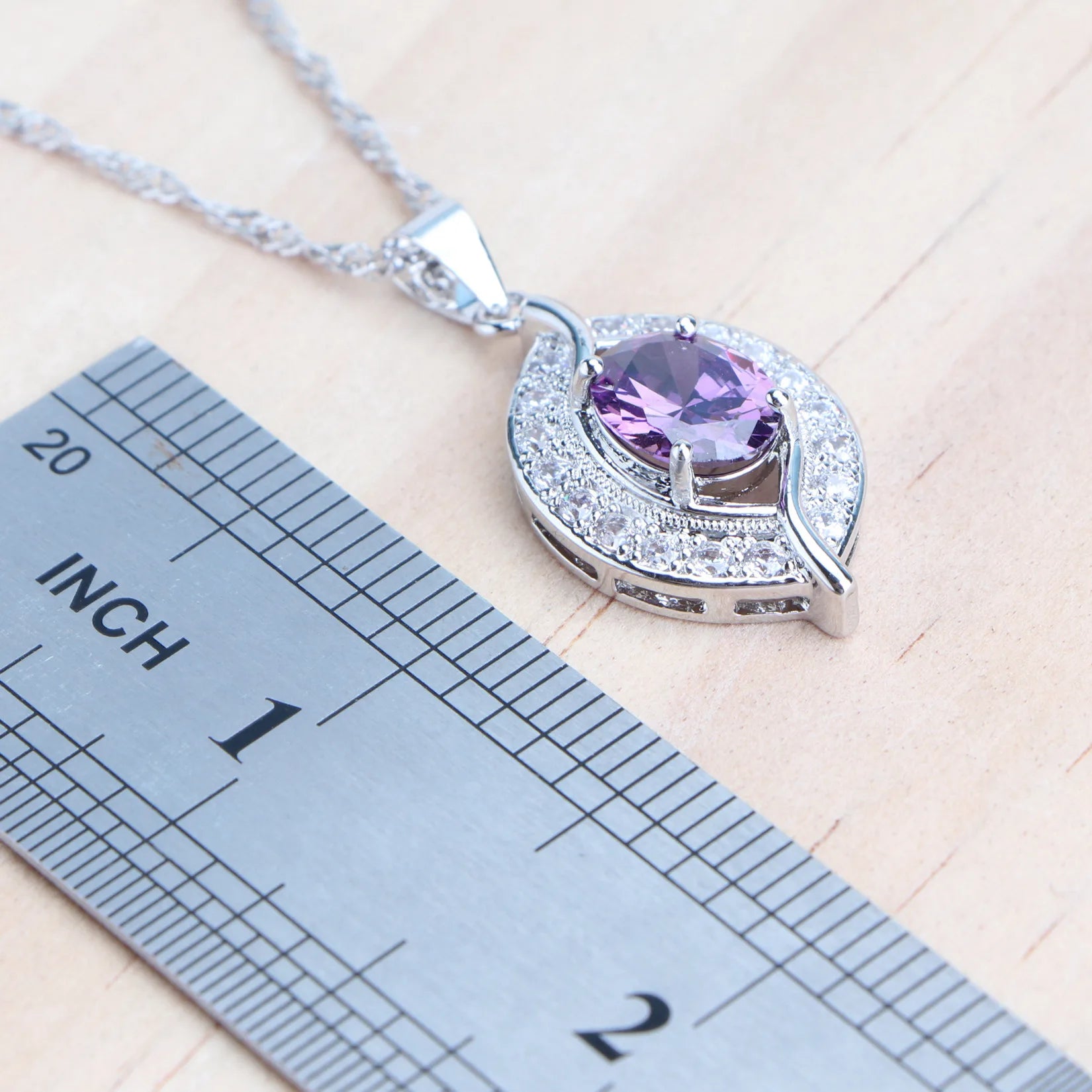Purple Zircon Silver 925 Jewelry Sets