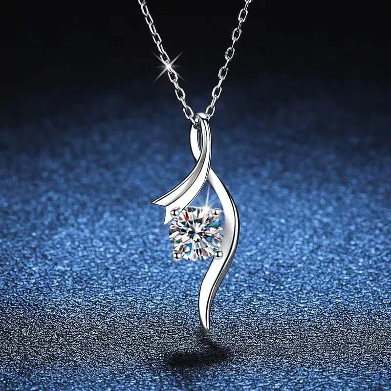 1 Karat-inch Diamond Necklace 925 Sterling Silver Classic