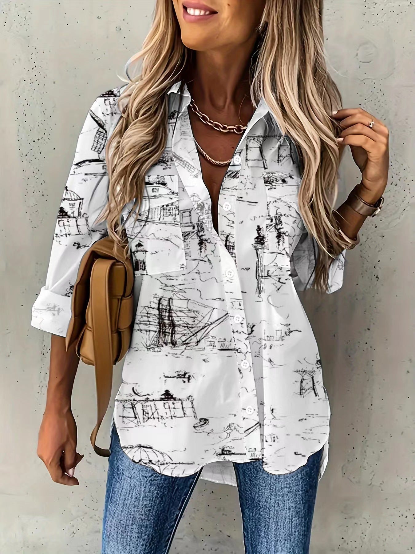 Large Two-piece Set Women shirt