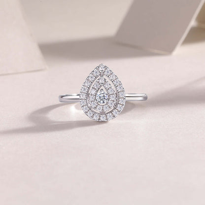 moissanite silver rings Large Diamond Rings Luxury Fashion Set