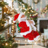 Christmas Electric Climbing Santa with Music & LED Light, Electric Climbing Ladder Santa Claus Doll for Xmas Tree Decorations Hanging Christmas Ornaments Tree Decor Holiday Party Gift Christmas A RED