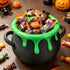 Halloween Witch Cauldron Storage Bowl, Spooky Candy Holder Snack Bowl, Desktop Organizer For Party Table Decor Plastic Halloween