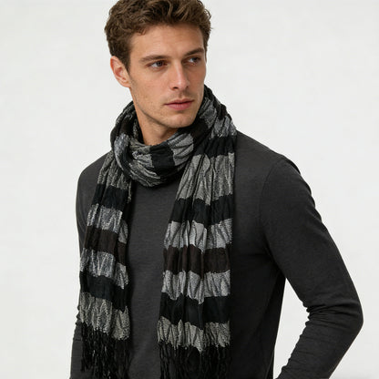 Crinkle scarf Beige Jacquard Crinkle Scarf 66inchx28inch Multicolor